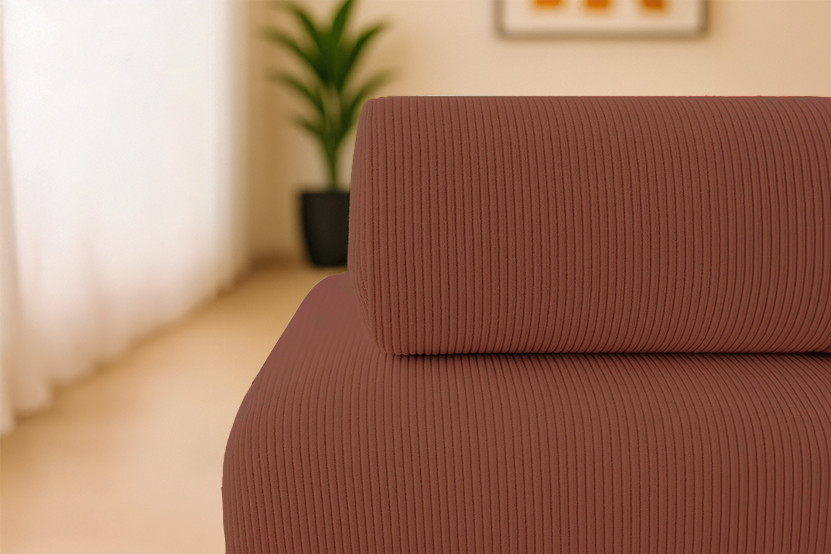 Canapé 3 places - 2 modules convertibles : Canapé 2 places + Fauteuil - Velours côtelé Terracotta