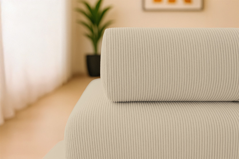 Canapé 3 places - 2 modules convertibles : Canapé 2 places + Fauteuil - Velours côtelé Beige