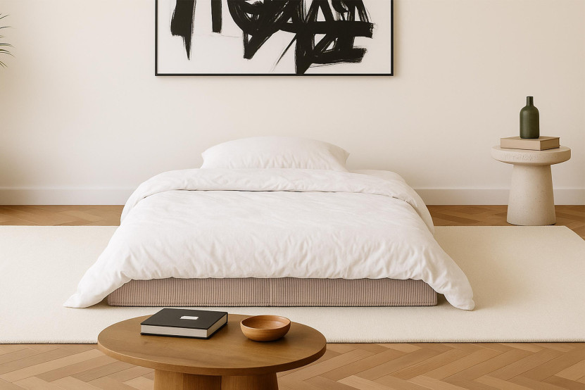 Canapé 2 places convertible et modulable - Velours côtelé Taupe