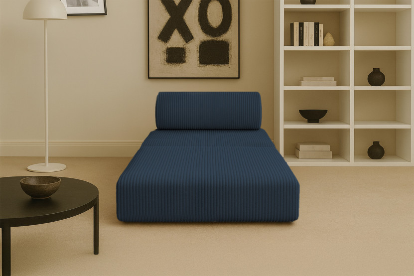 Fauteuil convertible et modulable - Velours côtelé Bleu