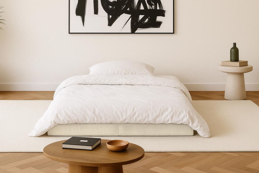 Canapé 2 places convertible et modulable - Velours côtelé Beige