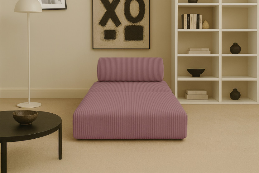 Fauteuil convertible et modulable - Velours côtelé Rose