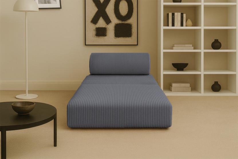 Fauteuil convertible et modulable - Velours côtelé Gris