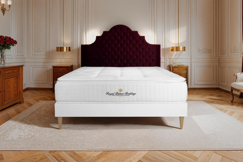 Ensemble Matelas Sommier 120x200 cm - Sommier Blanc (en kit) - George V