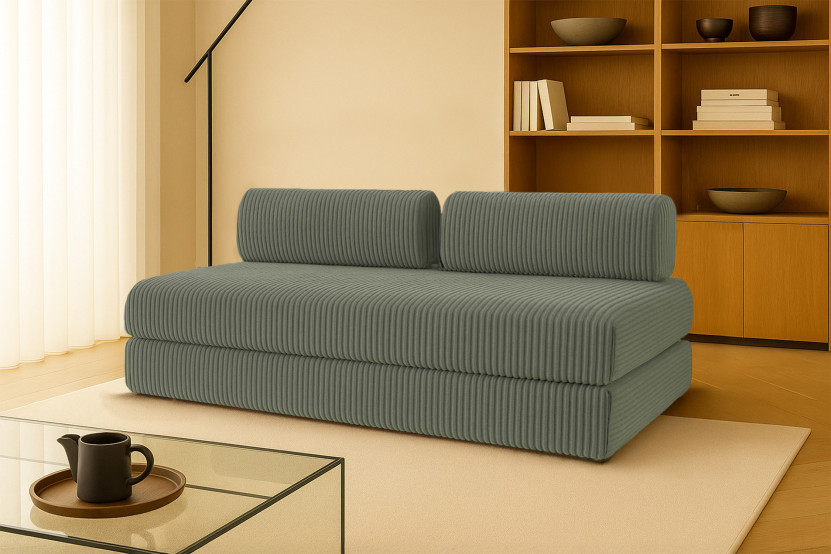 Canapé 3 places convertible et modulable - Velours côtelé XL Vert