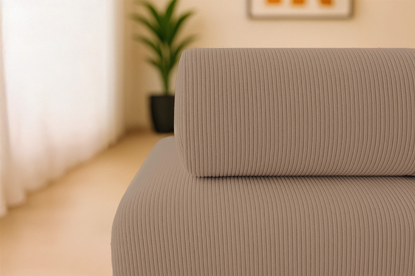 Canapé 3 places - 2 modules convertibles : Canapé 2 places + Fauteuil - Velours côtelé Taupe