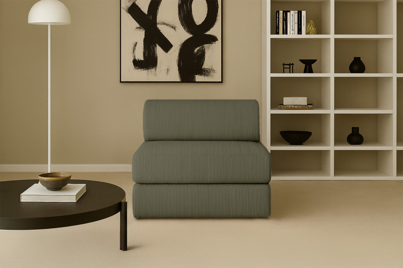 Fauteuil convertible et modulable - Velours côtelé Vert