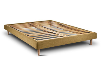 Sommier à Lattes 160x200 cm - H29 cm - Toile nattée - Jaune