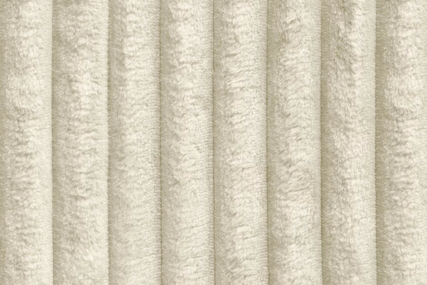 Canapé d'angle 4 places - 2 modules convertibles : Canapé 3 places + Pouf - Velours côtelé XL Beige