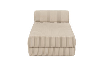 Méridienne convertible et modulable - Velours côtelé XL Beige