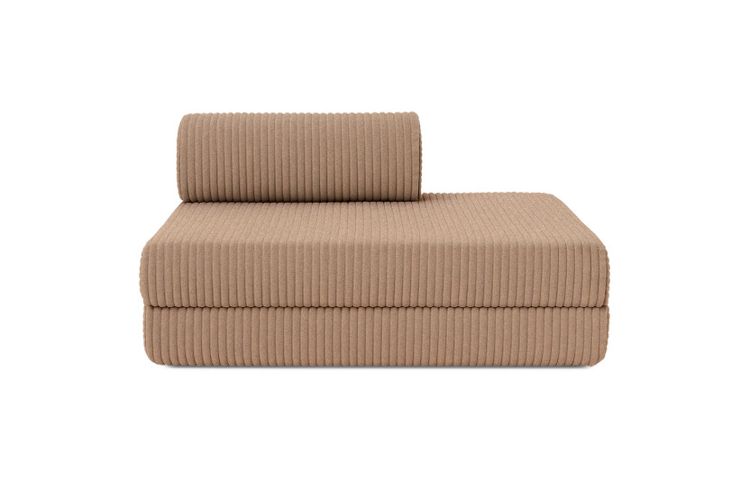 Canapé d'angle 5 places - 2 modules convertibles : Canapé 2 places + Méridienne - Velours côtelé XL Marron