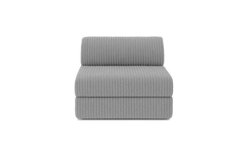 Fauteuil convertible et modulable - Velours côtelé XL Gris clair