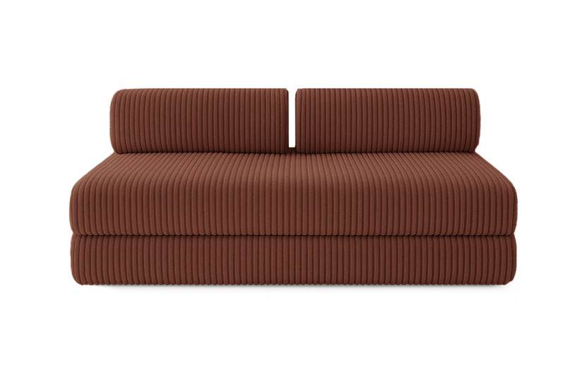 Canapé 3 places convertible et modulable - Velours côtelé XL Terracotta