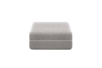 Pouf convertible et modulable - Tissu lisse Gris clair