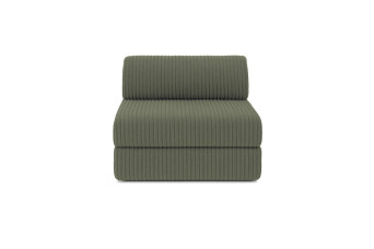 Fauteuil convertible et modulable - Velours côtelé XL Vert
