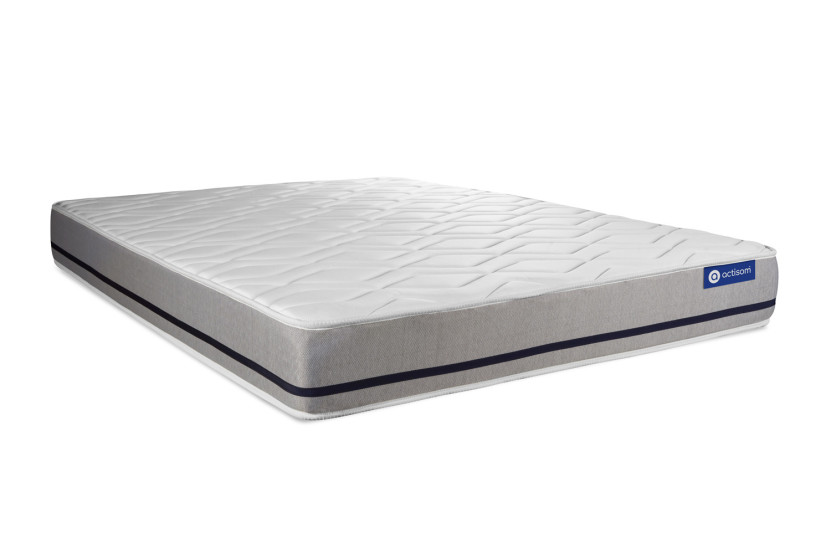 Ensemble Matelas Sommier 120x200 cm - Sommier Blanc (en kit) - Actilatex Soft