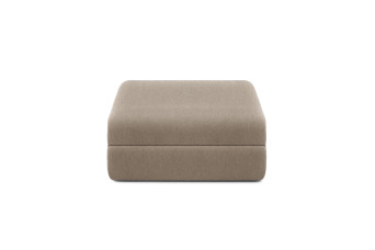 Pouf convertible et modulable - Tissu lisse Taupe