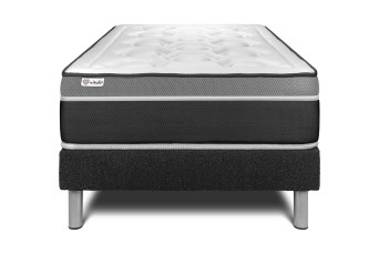Ensemble Matelas Sommier 120x190 cm - Sommier Noir (en kit) - Vital Care