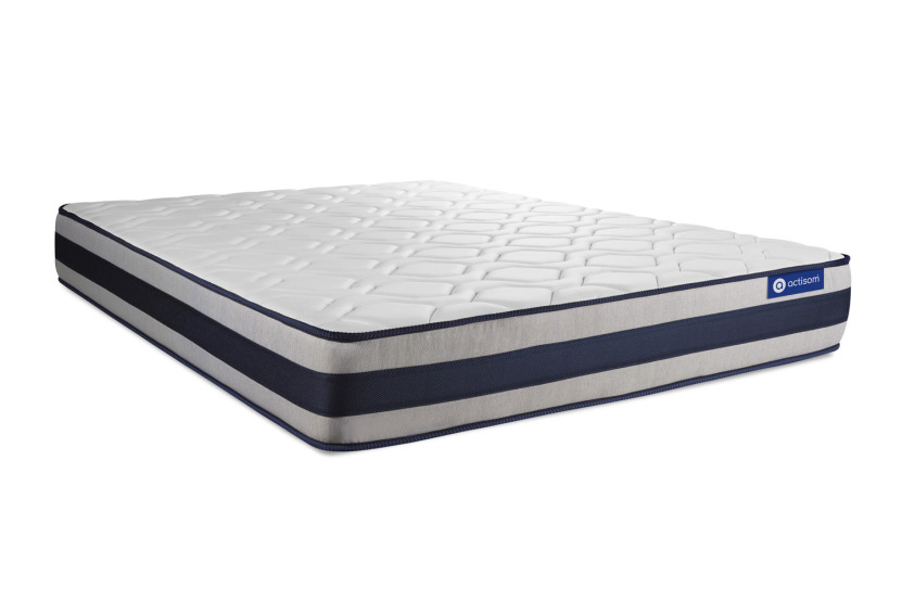 Ensemble Matelas Sommier 135x190 cm - Sommier Blanc (en kit) - Actiflex Ergo