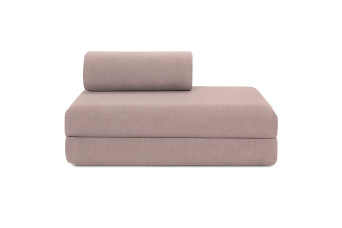 Canapé 2 places convertible et modulable - Tissu lisse Rose
