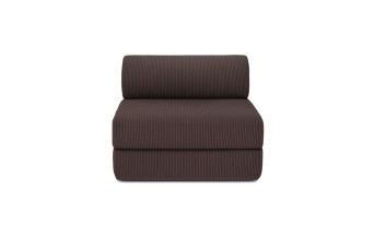 Fauteuil convertible et modulable - Velours côtelé Marron