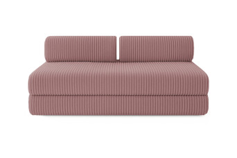 Canapé 3 places convertible et modulable - Velours côtelé XL Rose