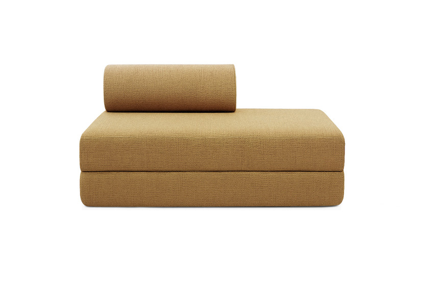 Canapé 2 places convertible et modulable - Tissu tweed Jaune