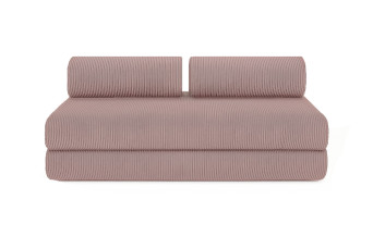Canapé 3 places convertible et modulable - Velours côtelé Rose pâle