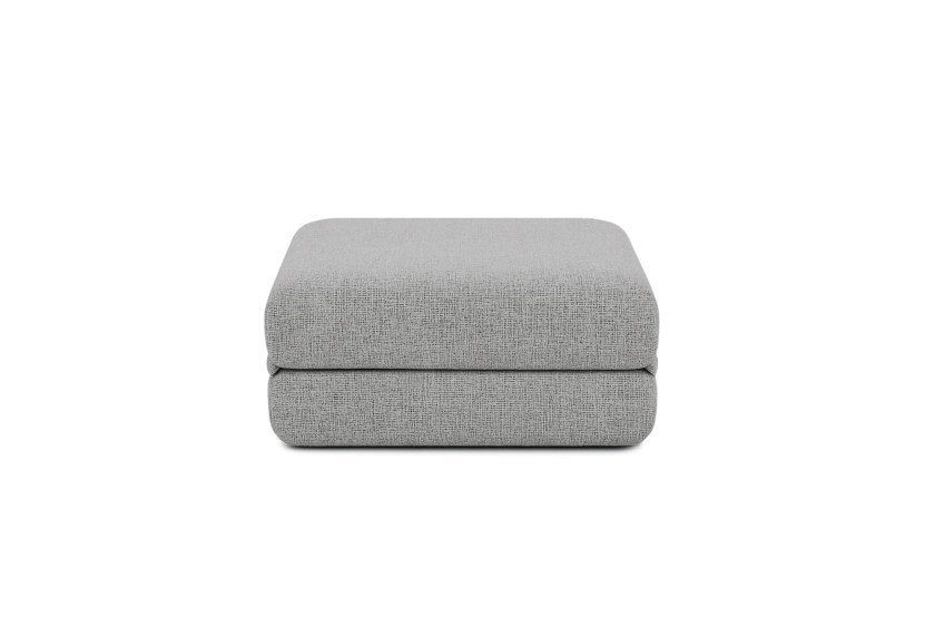 Canapé d'angle 6 places - 3 modules convertibles : Canapé 3 places + Fauteuil + Pouf - Tissu tweed Gris
