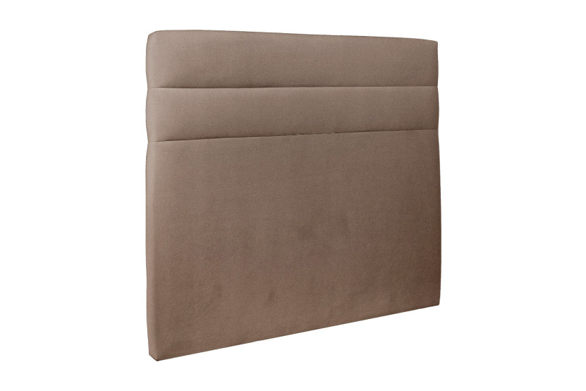Tête de lit 140 cm Lignes - Tissu Velours Taupe