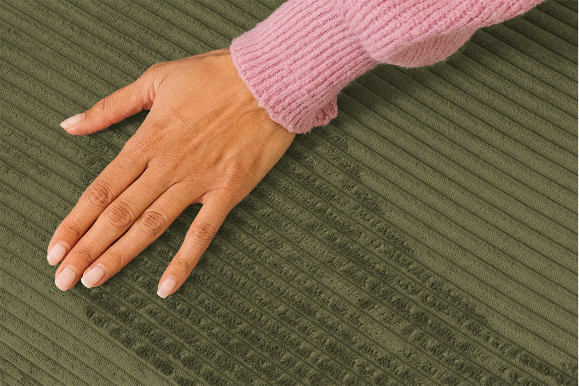 Canapé 3 places convertible et modulable - Velours côtelé Vert