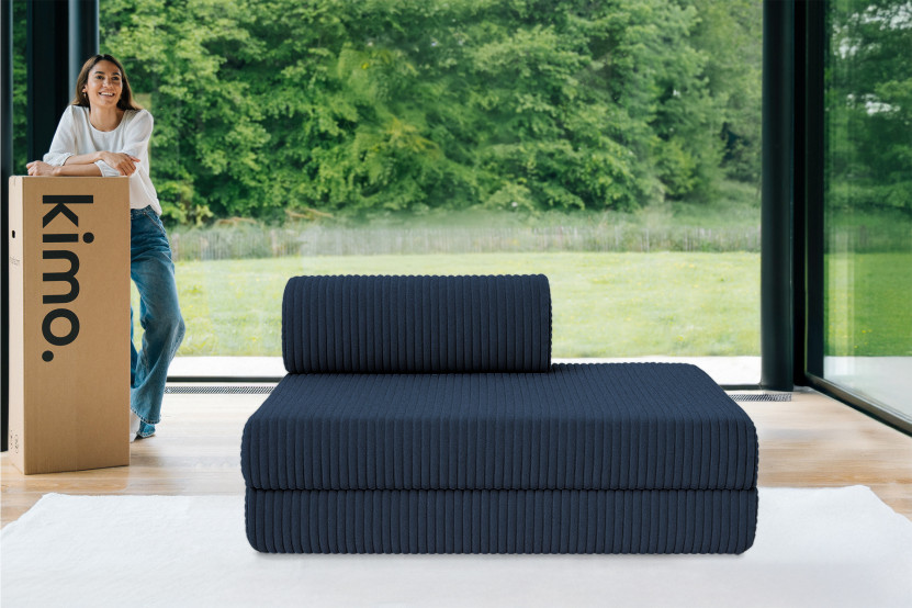 Canapé 2 places convertible et modulable - Velours côtelé XL Bleu