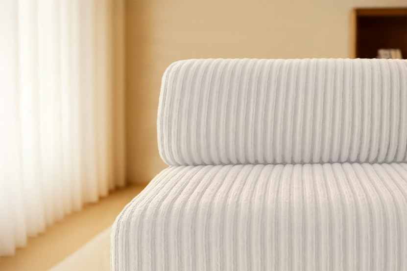 Canapé 4 places - 2 modules convertibles : Canapé 3 places + Fauteuil - Velours côtelé XL Blanc