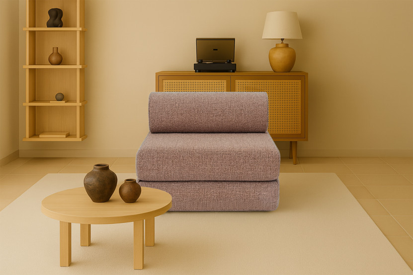 Fauteuil convertible et modulable - Tissu tweed Rouge