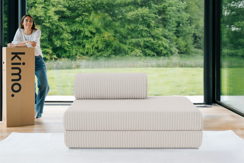 Canapé 2 places convertible et modulable - Velours côtelé XL Blanc