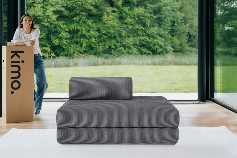 Canapé 2 places convertible et modulable - Velours côtelé Gris