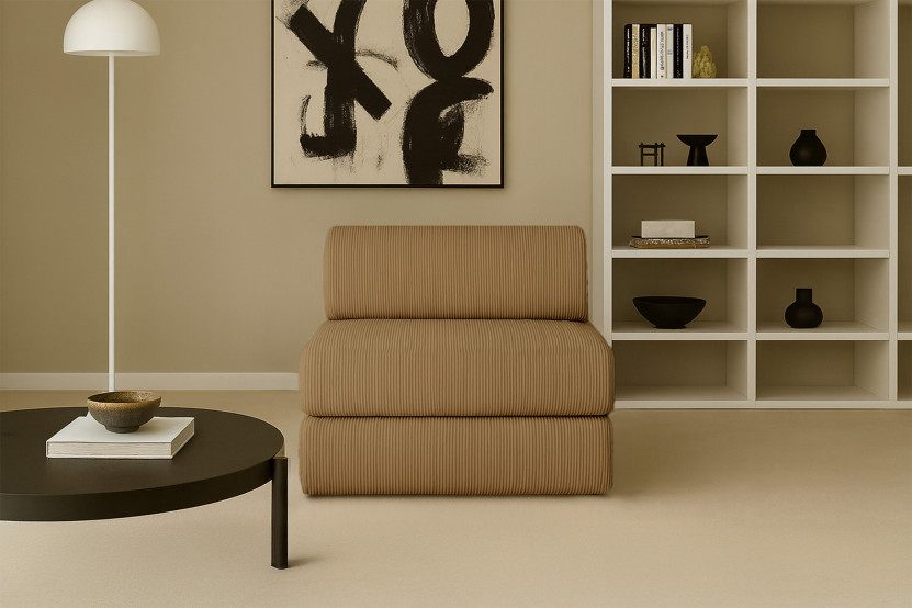 Fauteuil convertible et modulable - Velours côtelé Jaune