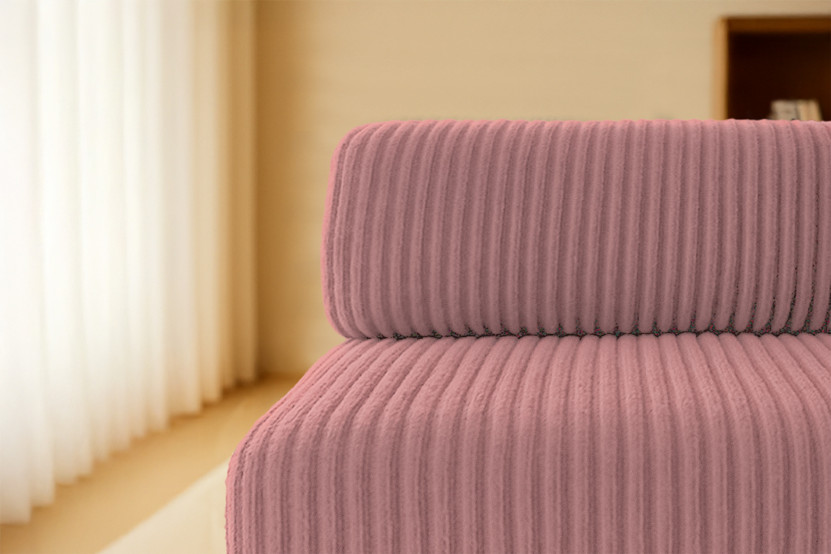 Canapé 3 places - 2 modules convertibles : Canapé 2 places + Fauteuil - Velours côtelé XL Rose