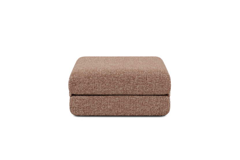 Pouf convertible et modulable - Tissu tweed Rouge