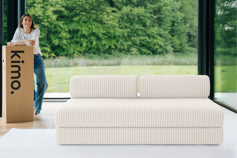 Canapé 3 places convertible et modulable - Velours côtelé XL Blanc