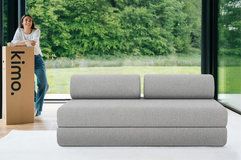 Canapé 3 places convertible et modulable - Tissu tweed Gris