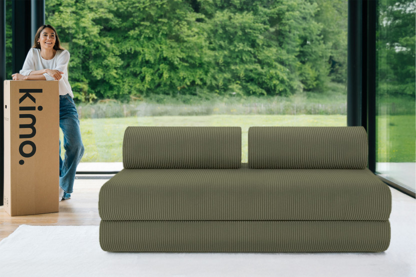 Canapé 3 places convertible et modulable - Velours côtelé Vert