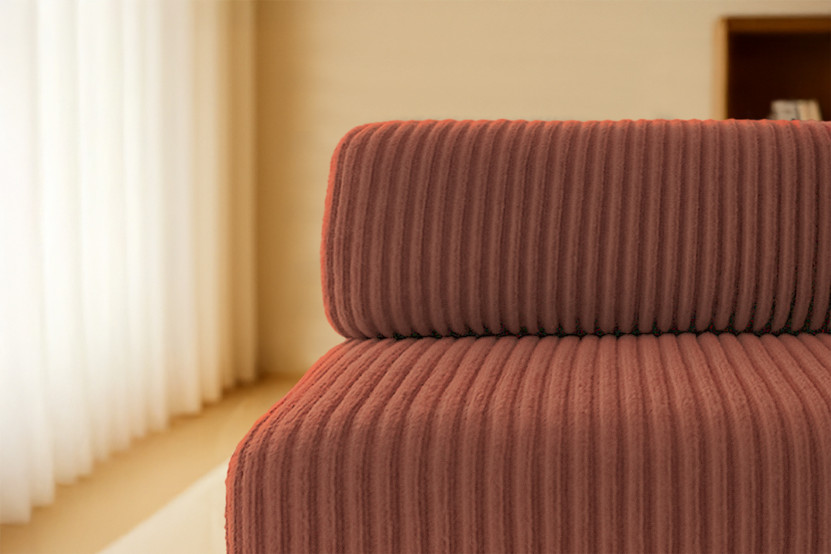 Canapé 2 places convertible et modulable - Velours côtelé XL Terracotta