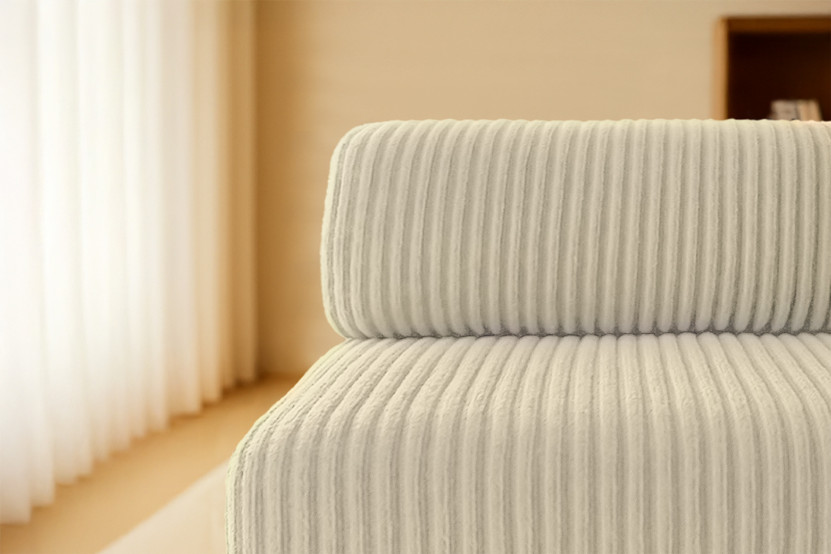 Canapé 3 places - 2 modules convertibles : Canapé 2 places + Fauteuil - Velours côtelé XL Beige