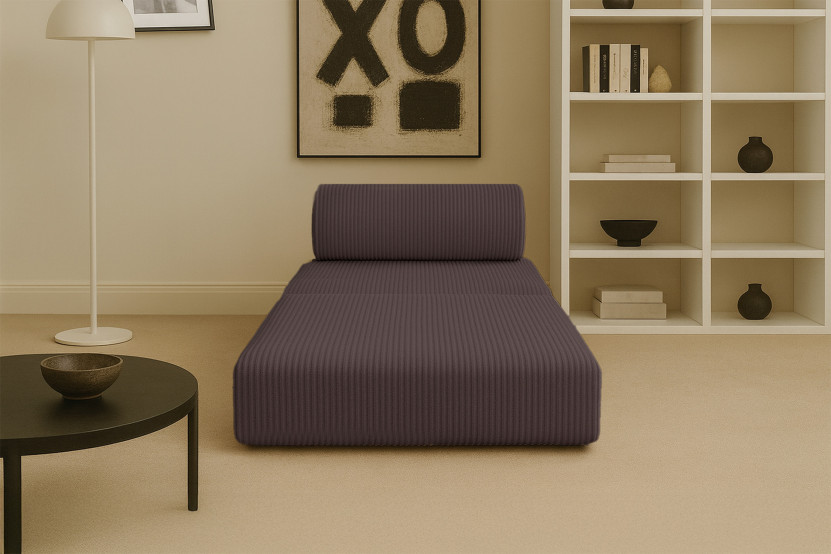 Fauteuil convertible et modulable - Velours côtelé Marron