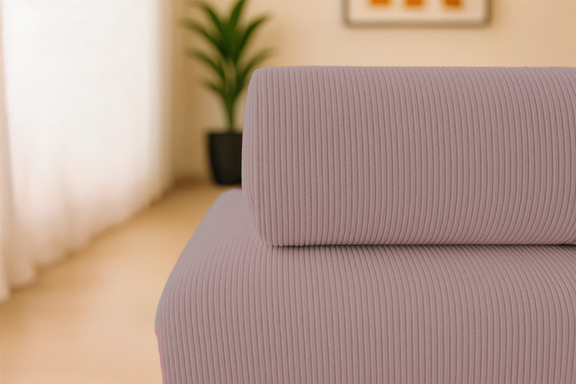 Canapé 4 places - 2 modules convertibles : Canapé 3 places + Fauteuil - Velours côtelé Rose pâle