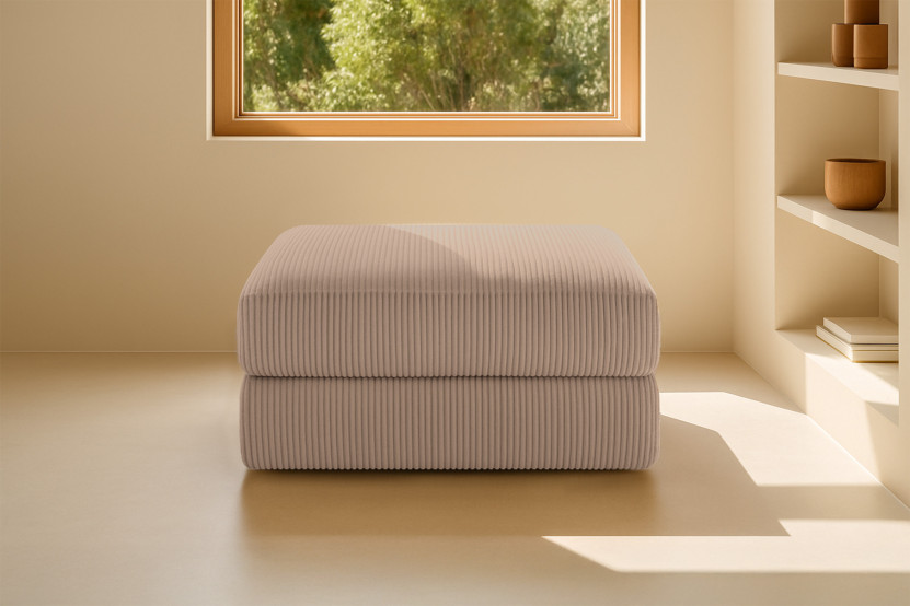 Pouf convertible et modulable - Velours côtelé Taupe