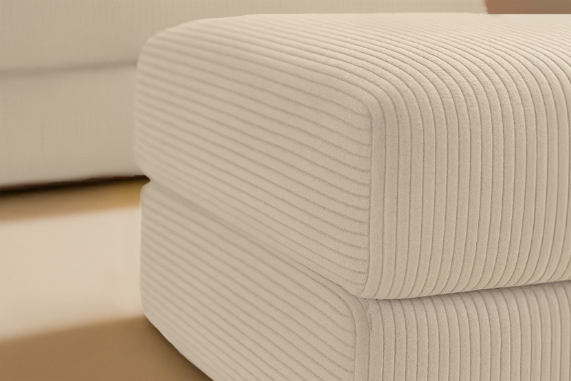 Pouf convertible et modulable - Velours côtelé Beige