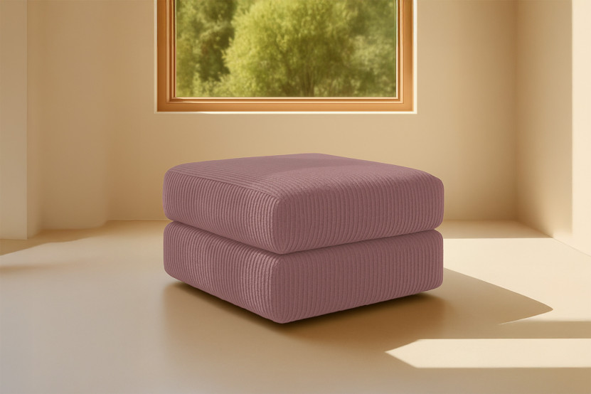 Pouf convertible et modulable - Velours côtelé Rose