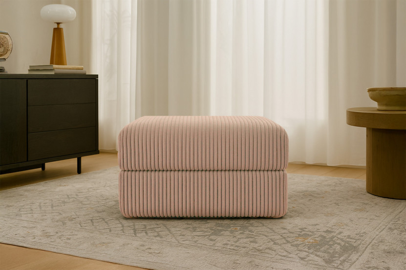 Pouf convertible et modulable - Velours côtelé XL Marron